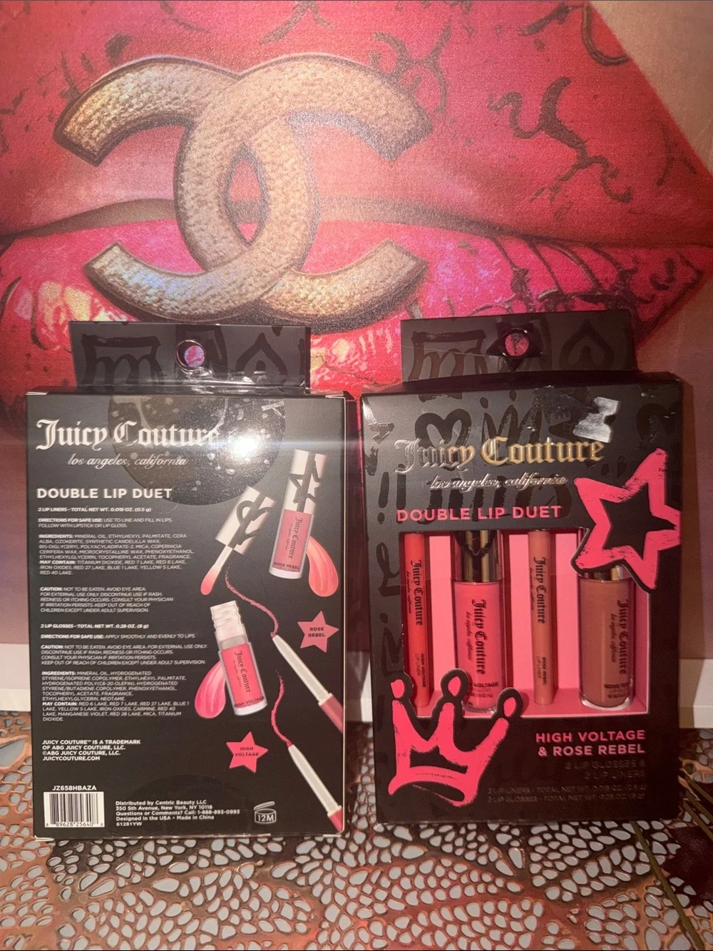 Juicy Couture Double Lip Duet 💋High Voltage Pink & Coral 🪸 Rose Rebel Shades